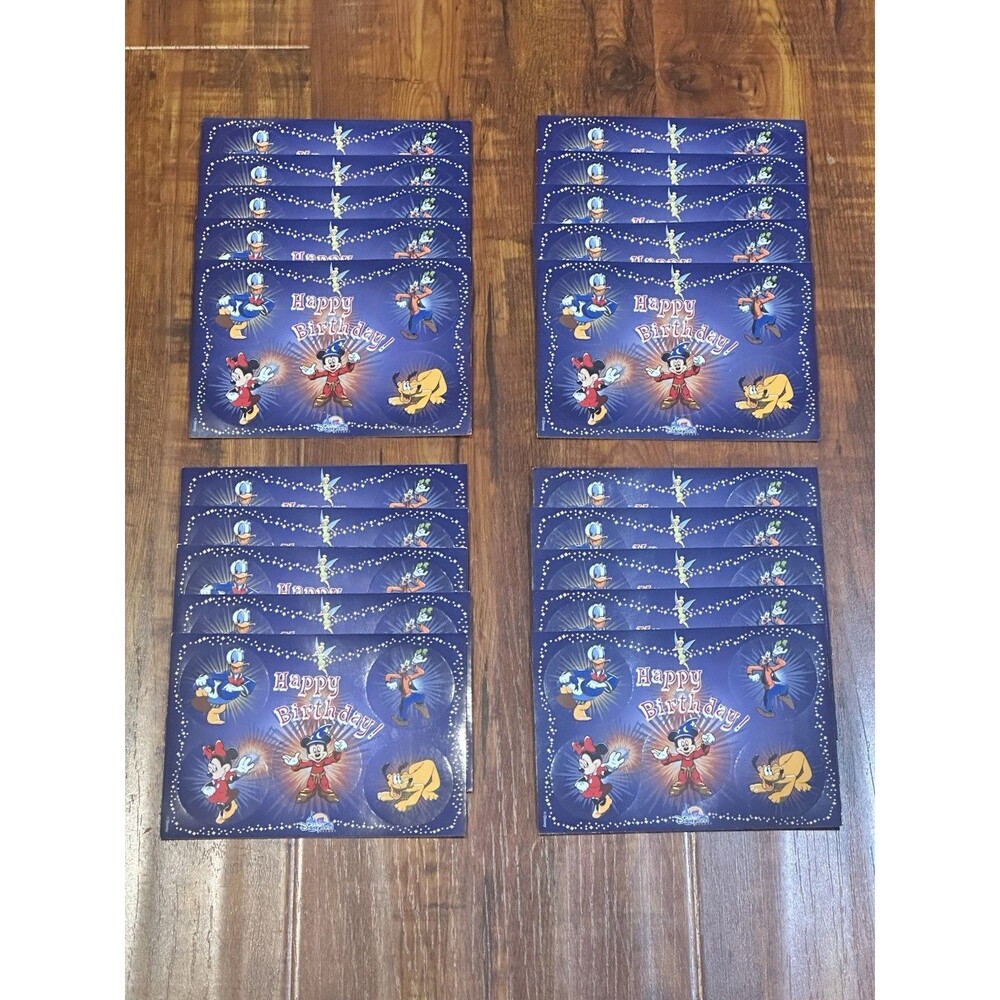Lot of (20) Vintage Disneyland Resort Happy Birthday Disney Mickey Sticker Sheet